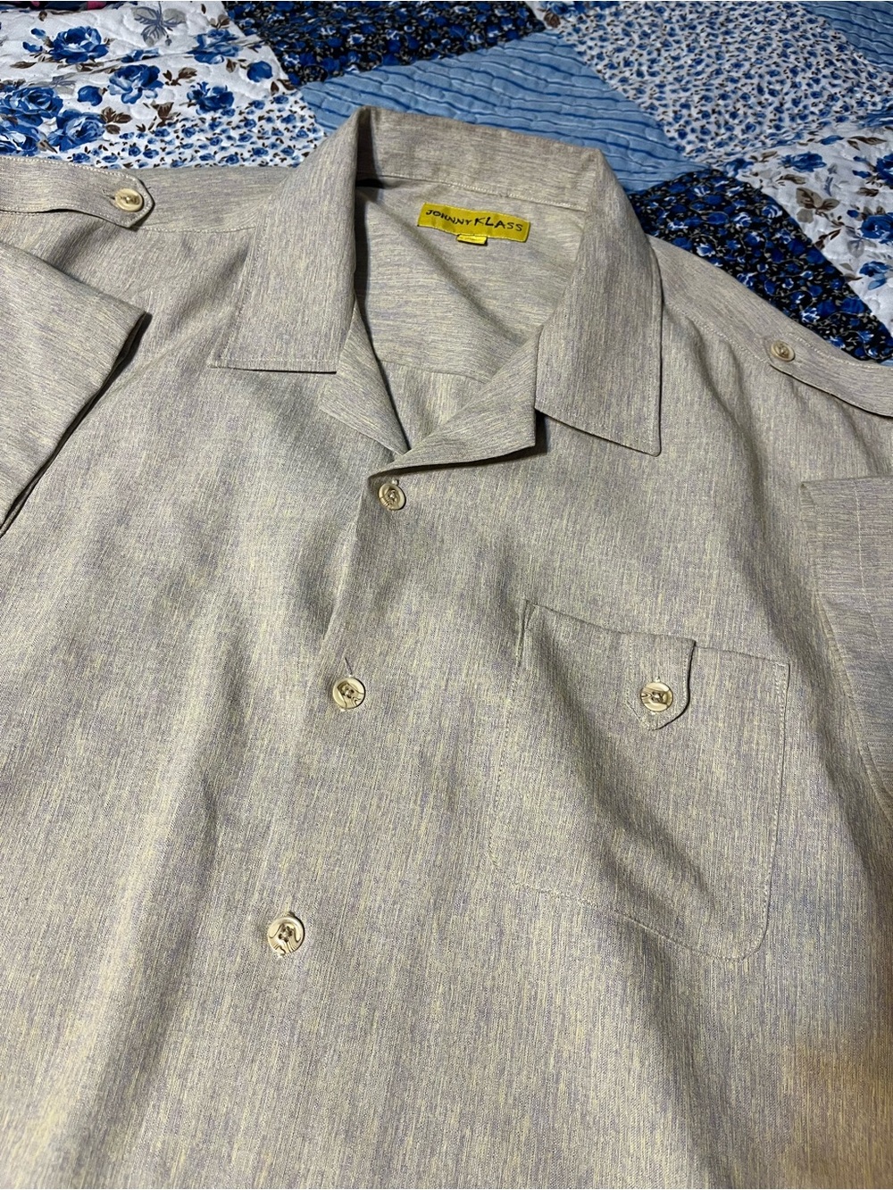 Johnny KLASS Men’s 3XL Beige Button Up Shirt